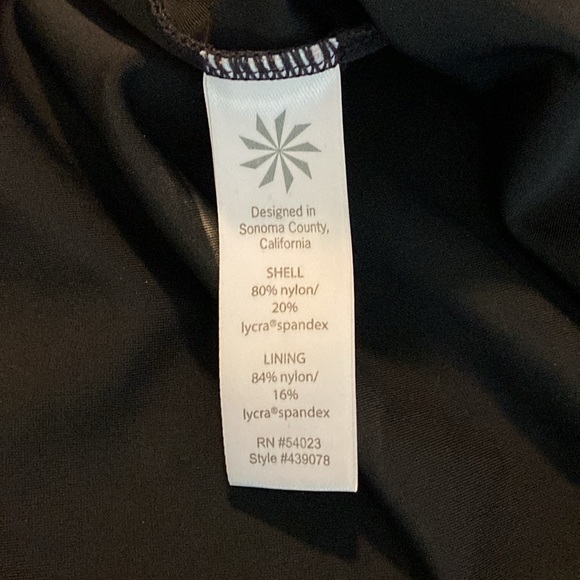 Athleta Size 36 B/C Strapless Multiway Black Watercolor Trim Tankini 3237 - Picture 8 of 9